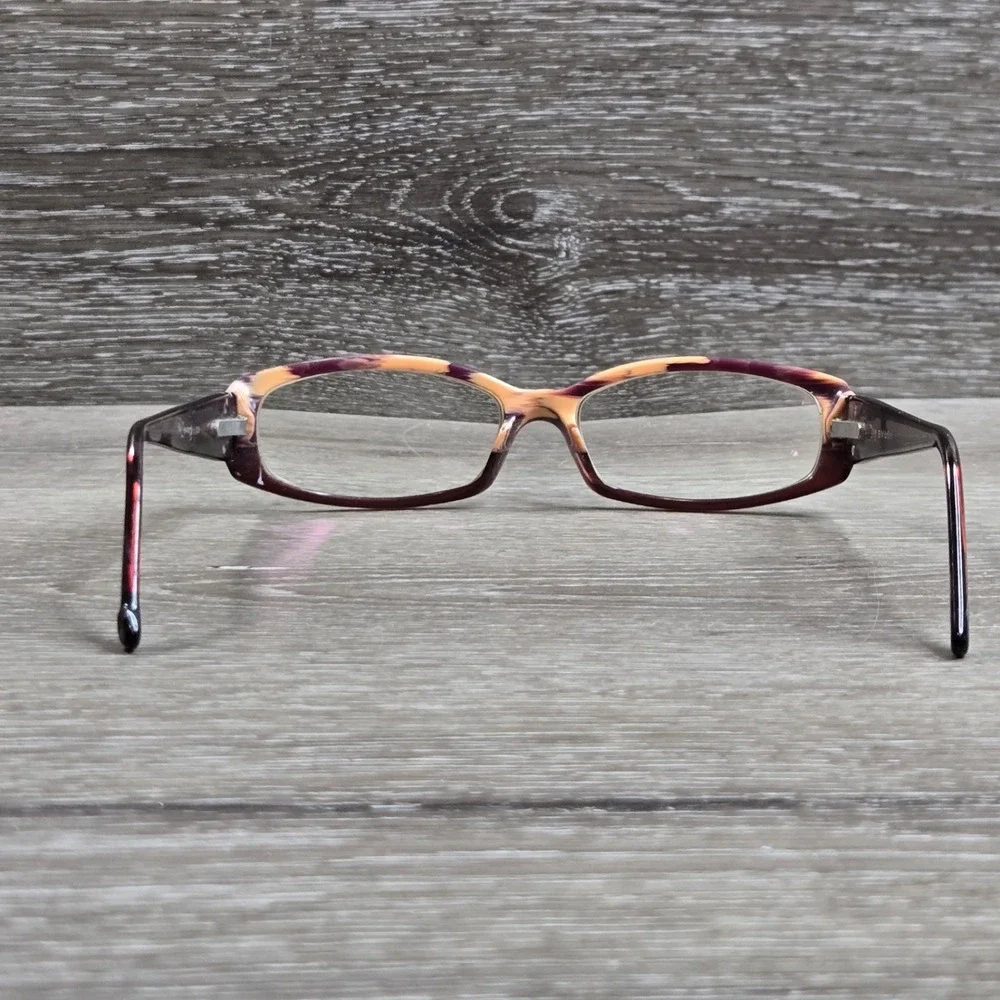 Bvlgari 458-B 778 Burgundy Swirl Crystal Medallion Eyeglass Italy Frame only